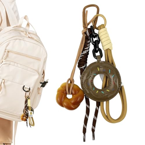 PALAY® Bag Charm Doughnut Keychain Bag Charms for Handbags Cute Nylon Braided Rope Backpack Charm Handbag Charms Gift for Women and Girls PALAY® Bag Charm Doughnut Keychain Bag Charms for Handbags Cute Nylon Braided Rope Backpack Charm Handbag Charms Gift for Women and Girls